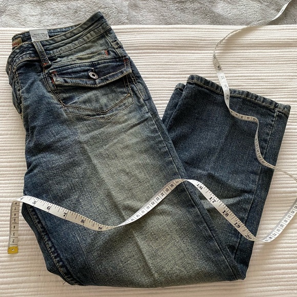 Paris blue woman dirty washed straight leg cropped Jean size 11 Junior - Picture 4 of 13